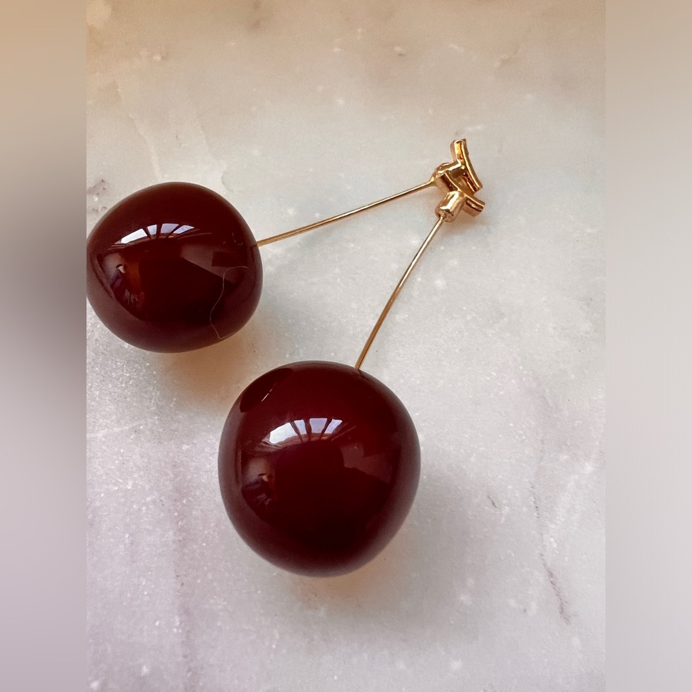 Cherry Drop Dangle Earrings